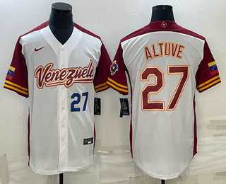 Mens Venezuela Baseball #27 Jose Altuve Number 2023 White World Baseball Classic Stitched Jersey->2023 world baseball classic->MLB Jersey